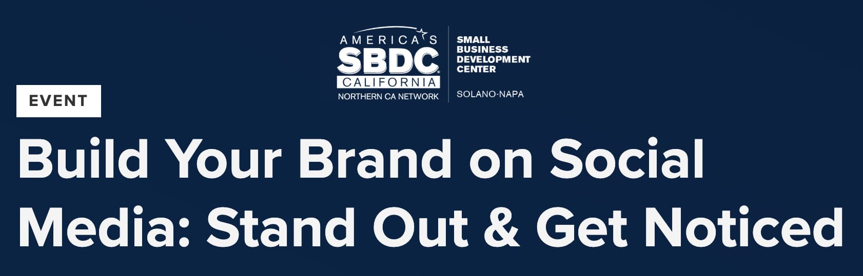 event banner for Build Your Brand on Social Media: Stand Out & Get Noticed